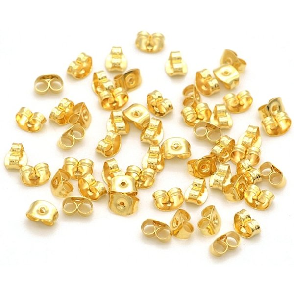 ÉCrous D'oreille En Acier Inoxydable 304, Boucles D'oreilles Papillon Pour Boucles D'oreilles Post, Or, 6X4X3Mm, Trou: 0.7Mm-image