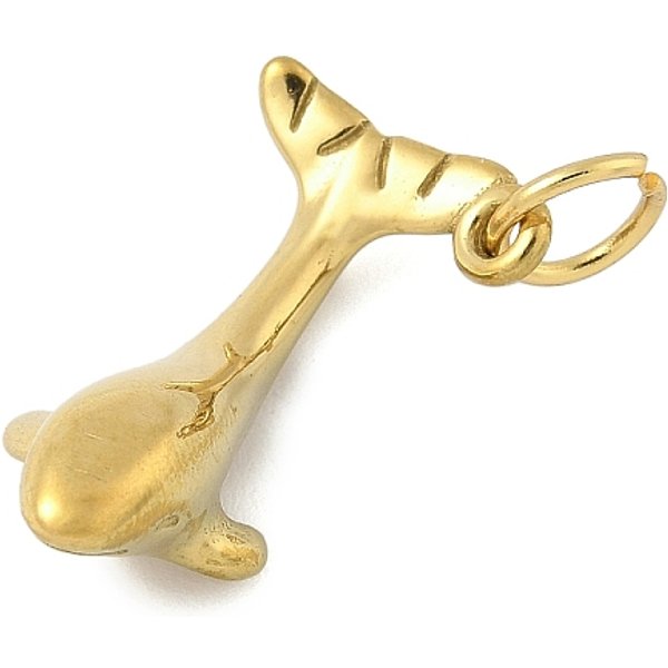 Pendentifs En Acier Inoxydable 304, Avec Anneau De Jonction, Or, Baleine, 13.5X22X7Mm, Trou: 4.3Mm-image