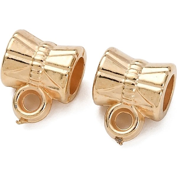 CCB Plastic Tube Bails, Loop Bails, Hanger Links, Light Gold, 8.5x7x5.5mm, Hole: 1.5mm
