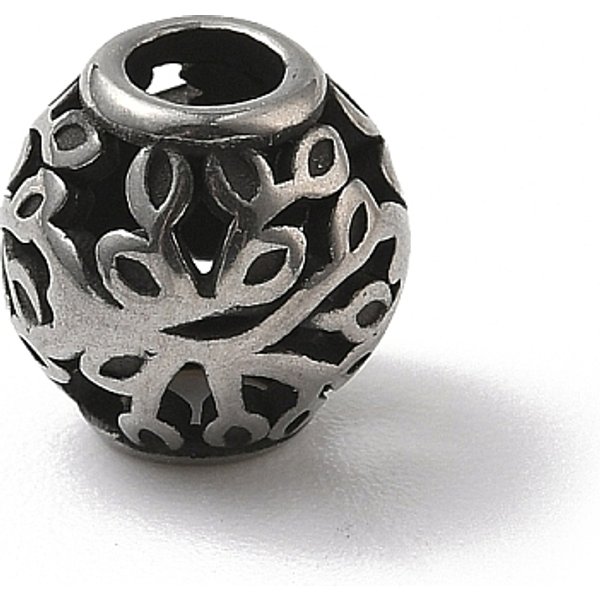 Perline Europee In Acciaio Inossidabile 304, Perline Con Foro Grande, Rondelle, Argento Antico, 10.5X9.5Mm, Foro: 4.5 Mm-image