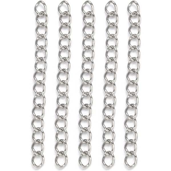 Catene Terminali In Acciaio Inossidabile 304 Anti-Ossidazione, Prolunga A Catena Attorcigliata, Per Gioielli Alla Cavigliera, Saldare, Colore Acciaio Inossidabile, 40X3Mm, Link: 4X3X0.5 Mm-image