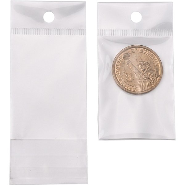 Bolsas De CelofáN De Opp De PelíCula De Perlas, Sellado Autoadhesivo, Con Orificio Para Colgar, RectáNgulo, Claro, 9.5X4 Cm, Espesor Unilateral: 0.035 Mm, Medida Interior: 5.4X4 Cm, Agujero: 6 Mm-image