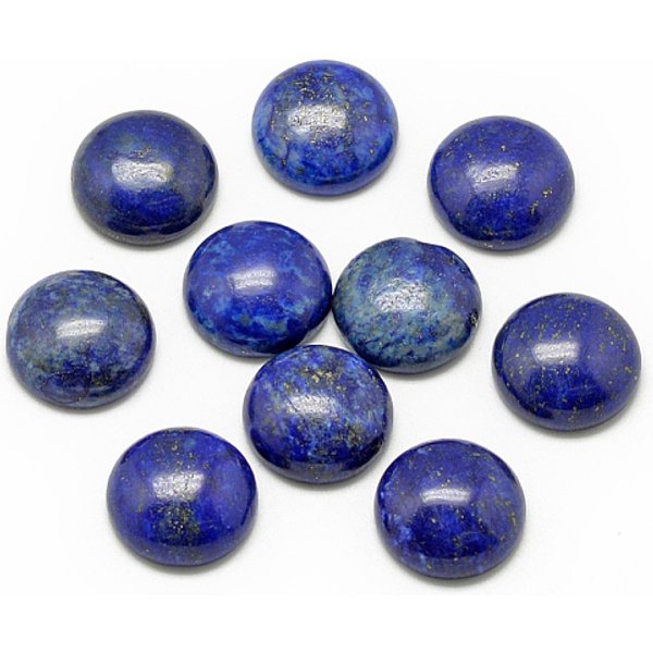 Natural Lapis Lazuli Cabochons, Dyed, Half Round/Dome, 8x4mm
