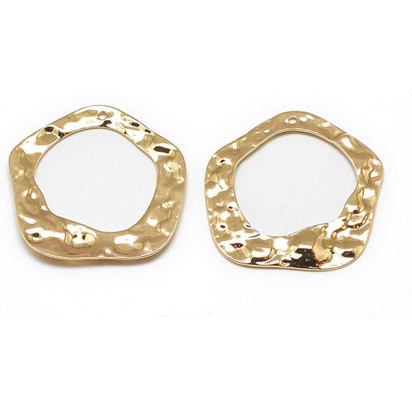 Colgantes De LatóN, Sin Cadmio Y NíQue Y Plomo, PentáGono, Real 18K Chapado En Oro, 31X30X1Mm, Agujero: 1 Mm-image