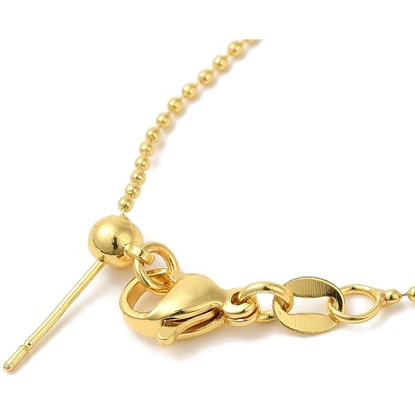 Brass Ball Chain Necklaces, Adjustable Slider Necklaces For Women, Real 18K Gold Plated, 18.27 Inch(46.4Cm)-image