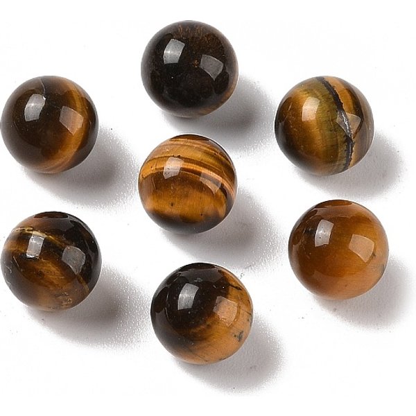 Natürliche Tigerauge-Kugelperlen ohne Loch, Runde, 10 mm