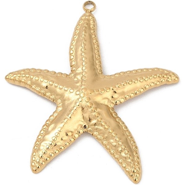 Pendentifs En Acier Inoxydable 304, Placage Ionique (Ip), Charme D'organisme Marin, VéRitable 18K Plaqué Or, éToiles De Mer, 40.5X37X4Mm, Trou: 2Mm-image