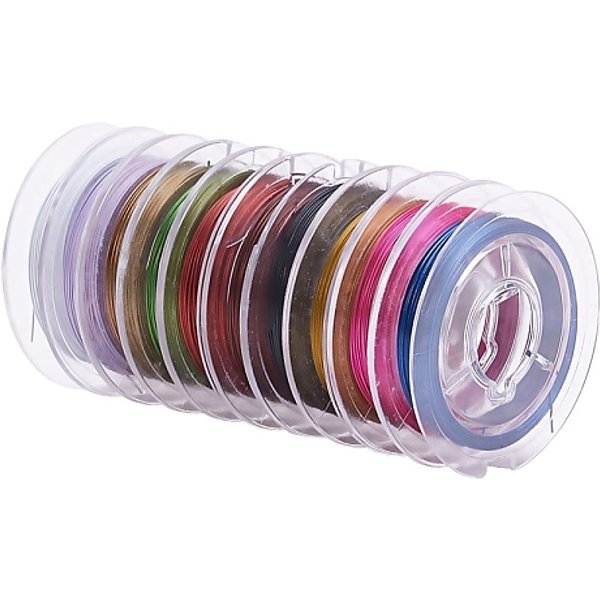 Tiger Tail Wire, Nylon-Coated Stainless Steel, Mixed Color, 0.38Mm, About 32.8 Feet(10M)/Roll-image