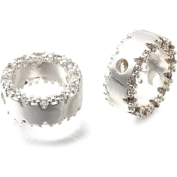 Marco De Cuentas De LatóN, Anillo Redondo, Plata, 9.5X4Mm, Agujero: 1.2 Mm-image