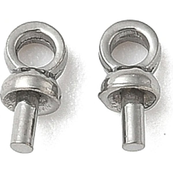 304 Edelstahl Cup Perle Peg Bails Pin AnhäNger, FüR Die HäLfte Gebohrt Perlen, Edelstahl Farbe, 6X2.5 Mm, Bohrung: 1.5 Mm, Stift: 1 Mm-image