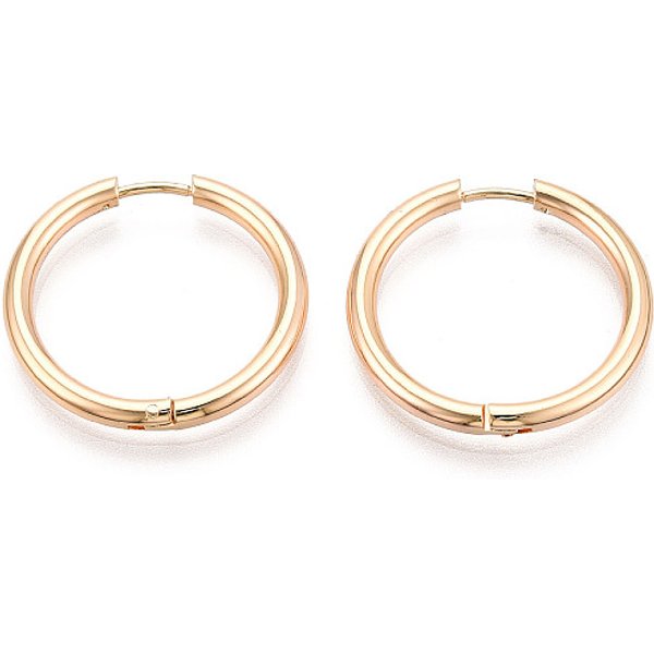 Creolen Aus Edelstahl 304, Ionenbeschichtung (Ip), Echtes 18K Vergoldet, 24X25X2.5 Mm-image