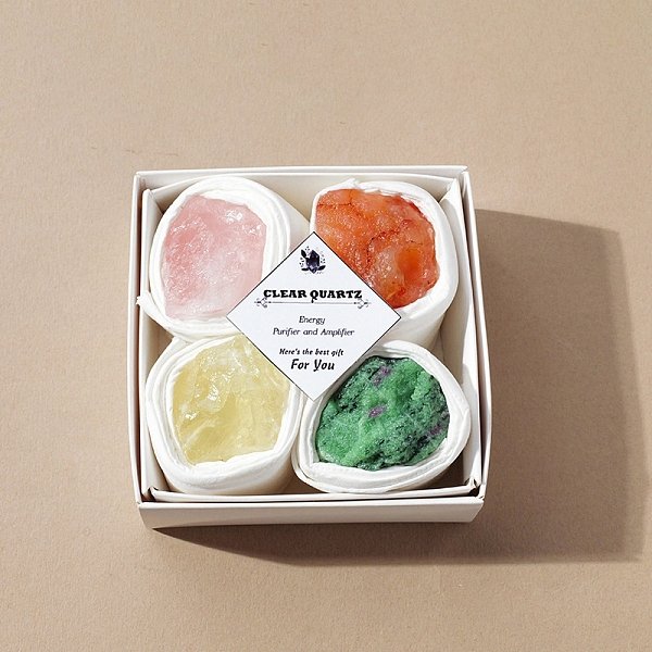 4Pcs 12 Zodiac Signs Series Natural Mixed Gemstone Decorations, Feng Shui Energy Stone Gift For Home Office Desktop, Virgo, 20-38X20-38X20-38Mm-image