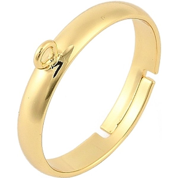 Bases D'anneau De Boucle RéGlable En Laiton, Plaqué Longue DuréE, CréMaillèRe Plaquage, Sans Plomb Et Sans Cadmium, VéRitable 18K Plaqué Or, 3Mm, Trou: 1.5Mm, DiamèTre IntéRieur: 17 Mm-image