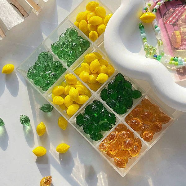 Transparent Glass Beads, Lemon, Mixed Color, 14X10X9Mm, Hole: 1Mm-image
