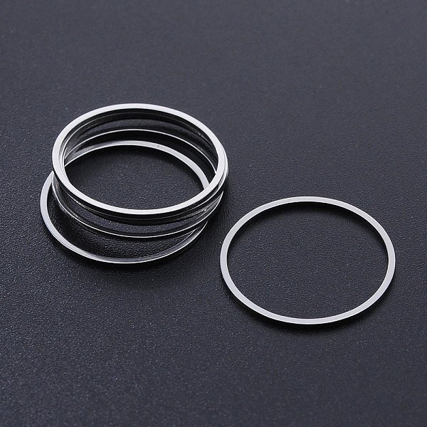 Non-Tarnish 304 Stainless Steel Linking Rings, Laser Cut, Round Ring, Stainless Steel Color, 20X1Mm, Inner Diameter: 18Mm-image
