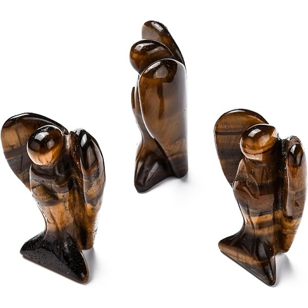 Tigre naturel affichage des yeux décorations, décor d'ange pierres de guérison, cadeaux reiki énergétiques pour femmes hommes, ange, 19x31-36x48-51mm