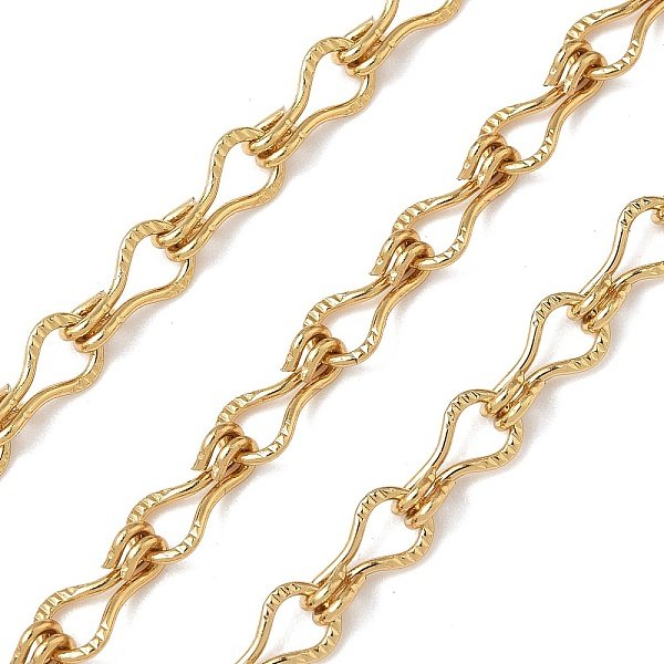 ChaîNes à Maillons En Forme De Larme En Acier Inoxydable 304, Placage Ionique (Ip), Non SoudéE, Avec Bobine, Or, 9.5X4.5X2.5Mm-image