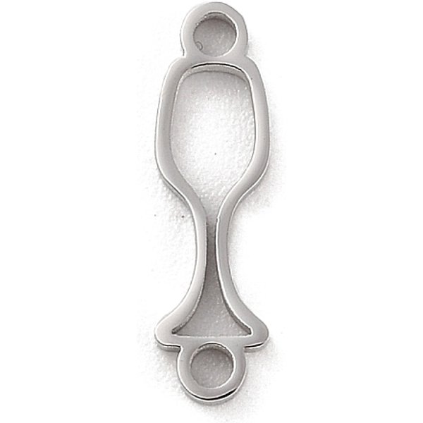 Hohle VerbindungsanhäNger Aus Edelstahl 304, Laserschnitt, Weinglas-Verbinder, Edelstahl Farbe, 17X5X1.5 Mm, Bohrung: 1.8 Mm-image