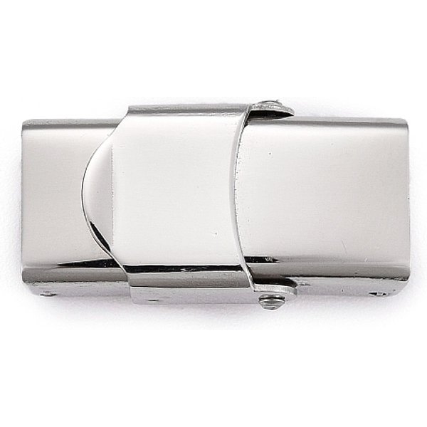 Tarnish Resistant Smooth Surface 201 Stainless Steel Watch Band Clasps, Stainless Steel Color, 25x13x7mm, Hole: 10x4mm
