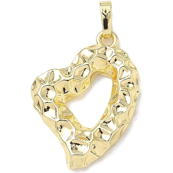 Messing AnhäNger & Charms, Herz, Gestell, Langlebig Plattiert, Cadmiumfrei Und Bleifrei, Echtes 18K Vergoldet, 28X20X4 Mm, Bohrung: 5X3.5 Mm-image