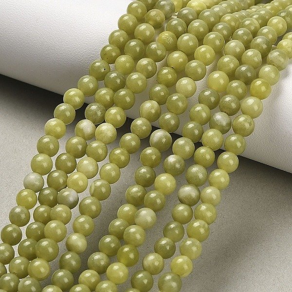 Natural Gemstone Beads, Taiwan Jade, Natural Energy Stone Healing Power for Jewelry Making, Round, Olive Drab, 4mm, Hole: 0.8mm, about 86-95pcs/strand, 15-16 inch
