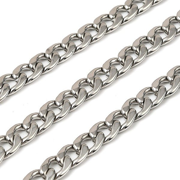 Cadenas De Bordillo De Acero Inoxidable QuirúRgico 316, Sin Soldar, Con Carrete, Color Acero Inoxidable, 10X6.7X2Mm-image