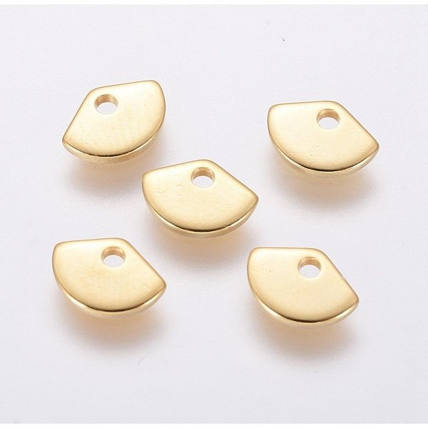 Breloques En Acier Inoxydable 304, Fan, Or, 5X8X1Mm, Trou: 1.2Mm-image