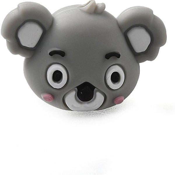 Silikon-Koala-Fokusperlen, Diy Halsketten Machen, Grau, 19X27.5X16 Mm, Bohrung: 2 Mm-image