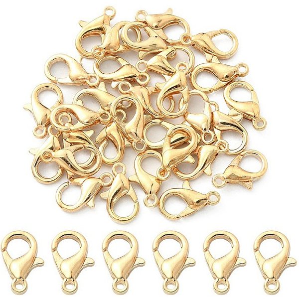 Zinc Alloy Lobster Claw Clasps, Parrot Trigger Clasps, Cadmium Free & Lead Free, Jewelry Making Findings, Light Gold, 12X6Mm, Hole: 1.2Mm-image