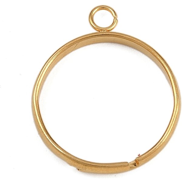 304 Stainless Steel Loop Ring Base, Golden, 3Mm, Hole: 2.5Mm, Us Size 7 1/4(17.5Mm)-image