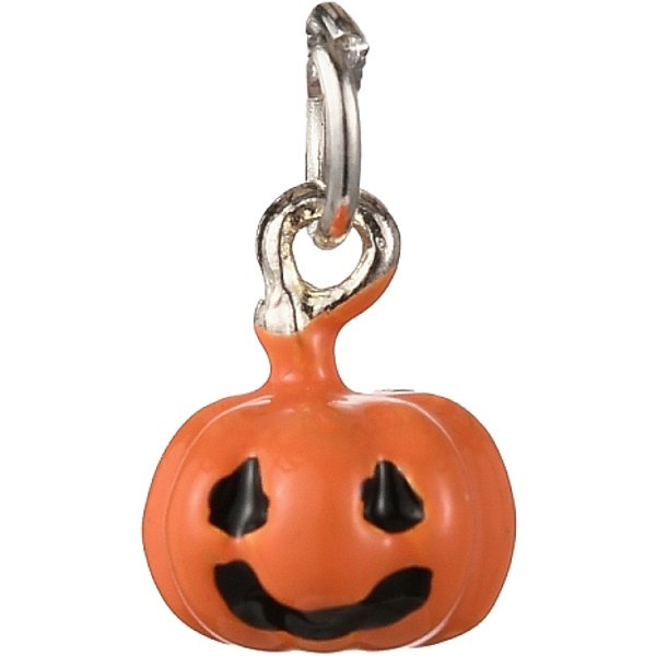 Breloques En Alliage éMaillé Sur Le ThèMe D'halloween, Citrouille, Platine, Avec Anneau De Jonction, Orange, 13X10.5X11.5Mm, Trou: 5Mm-image