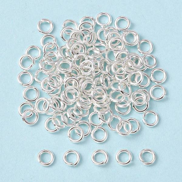 Open Jump Rings Brass Jump Rings, Cadmium Free & Lead Free, Silver, 5X1Mm, 18 Gauge, Inner Diameter: 3Mm, About 6000Pcs/500G-image