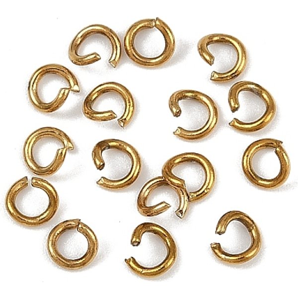 304 Stainless Steel Open Jump Rings, Ion Plating(Ip), Golden, 4X0.8Mm, Inner Diameter: 2.4Mm-image