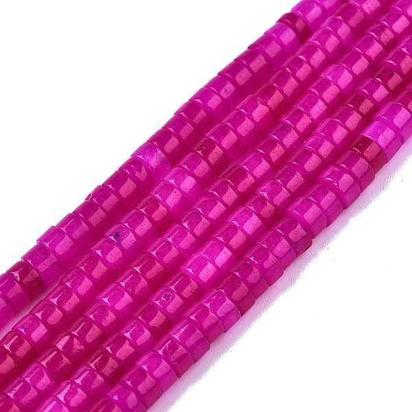 Chapelets De Perles De Jade Blanche Naturelle, Teinte, Perles Heishi, Plat Rond / Disque, Support Violet Rouge, 4X2Mm, Trou: 1Mm, Environ 169-171 Pcs/Chapelet, 15.08 Pouce - 15.28 Pouces (38.3-38.8 Cm)-image