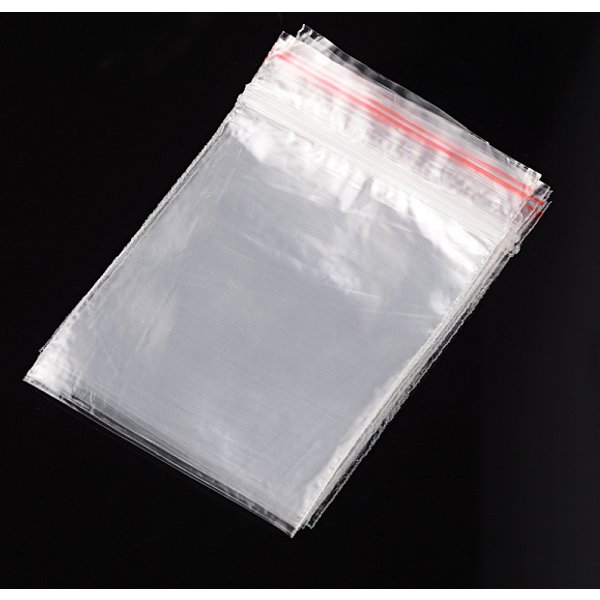 Plastic Zip Lock Bags, Resealable Packaging Bags, Top Seal, Self Seal Bag, Rectangle, Clear, 12x8cm, Unilateral Thickness: 0.9 Mil(0.023mm)