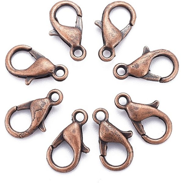 Rotes Kupfer Ton Zink-Legierung Karabiner Schnallen, Papagei-AuslöSeverschlüSse, Cadmiumfrei Und Nickel Frei Und Bleifrei, 12X6 Mm, Bohrung: 1.5 Mm-image