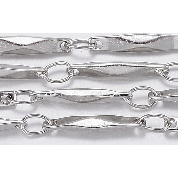 Tarnish Resistant 304 Stainless Steel link Chains, with Spool, Soldered, Stainless Steel Color, 11x2.5x2mm, about 32.81 Feet(10m)/Roll