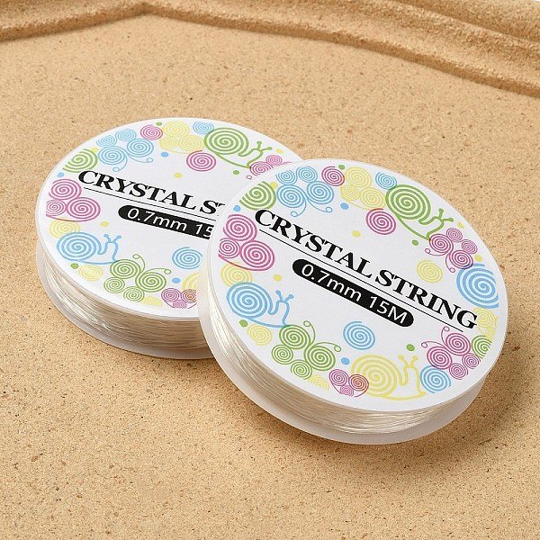 Round Elastic Crystal Thread, Stretchy String Bead Cord, For Beaded Jewelry Making, Clear, 0.7Mm, About 16.40 Yards(15M)/Roll-image