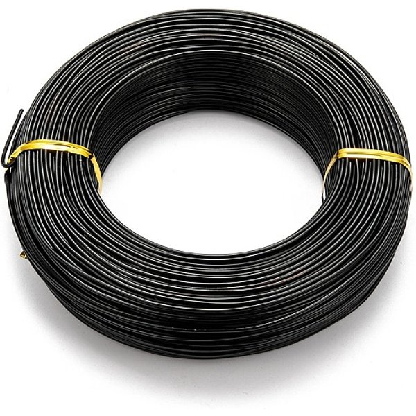 Anodized Aluminum Wire, Bendable Metal Craft Wire, Flexible Craft Wire, For Beading Jewelry Craft Making, Black, 15 Gauge, 1.5Mm, 100M/500G(328 Feet/500G)-image