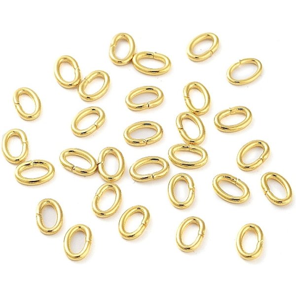 Anelli Di Congiunzione In Acciaio Inossidabile 304, Anelli Di Salto Chiusi, Ovale, Vero Placcato Oro 18K, 4X6X1Mm, Diametro Interno: 2.5X4.5Mm, Circa 117Pcs/10G-image