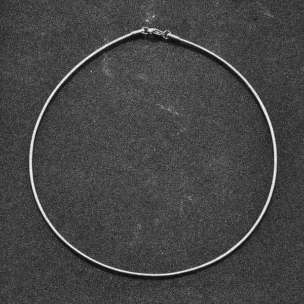 Gargantilla De Acero Inoxidable 304 De Estilo Informal Que No Se Deslustra., Con Cierre De Langosta, Color Acero Inoxidable, 15.8 Pulgada (40.1 Cm)-image