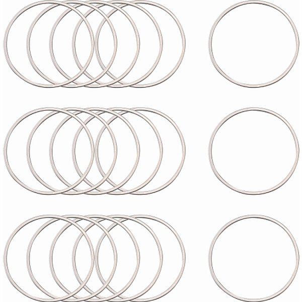 Anneau De Liaison En Acier Inoxydable 304 RéSistant Au Ternissement, Couleur Inoxydable, 35X1Mm, DiamèTre IntéRieur: 32.5 Mm-image