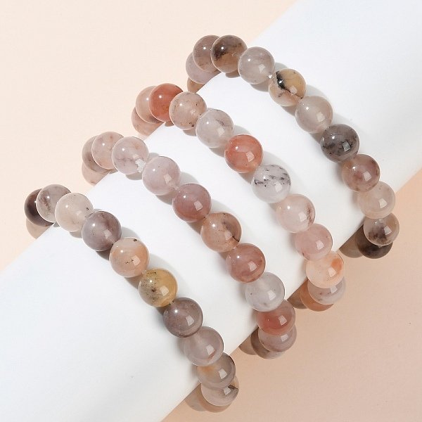 10MM Natural Quartz Round Beaded Stretch Bracelets For Women, Inner Diameter: 2 Inch(5.1Cm)-image