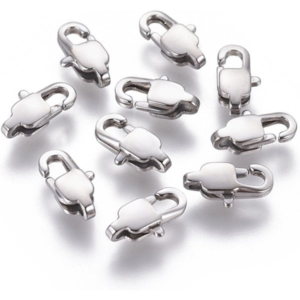 Chiusure A Moschettone In Acciaio Inossidabile 304 Anti-Ossidazione, Colore Acciaio Inossidabile, 11X5.5X3Mm, Foro: 1 Mm-image