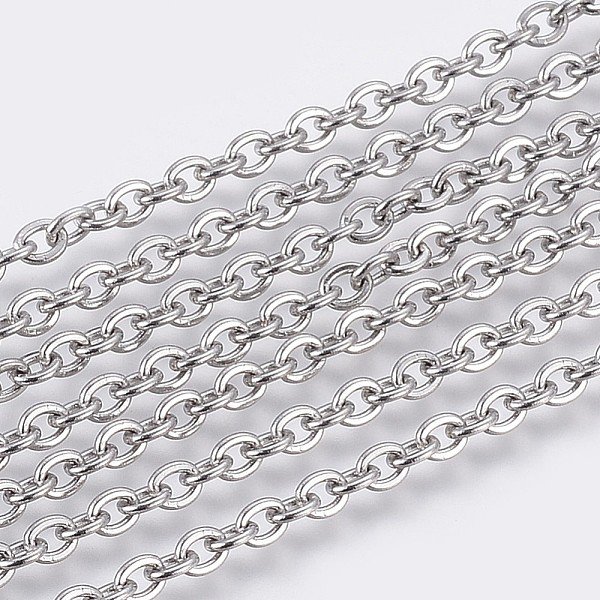 Catene Portacavi In Acciaio Inox 304 Anti-Ossidazione, Saldato, Oval Piatto, Colore Acciaio Inossidabile, 3X2.5X0.6Mm-image