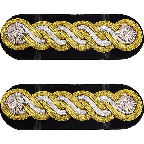 1 Paar Schulterklappen Aus Legierung Und Polyester, Stern, Gelb, 141X46.5X12 Mm-image
