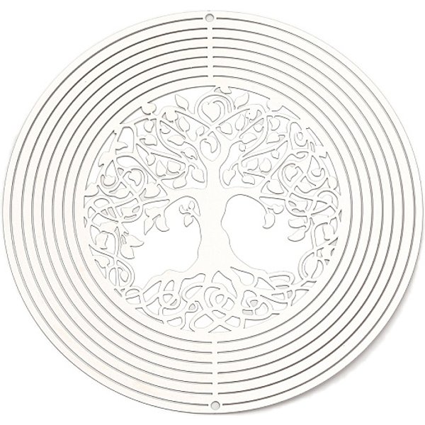 201 Stainless Steel Connector Charms/Links, Etched Metal Embellishments, Tree, 147X0.3Mm, Hole: 2.8Mm-image