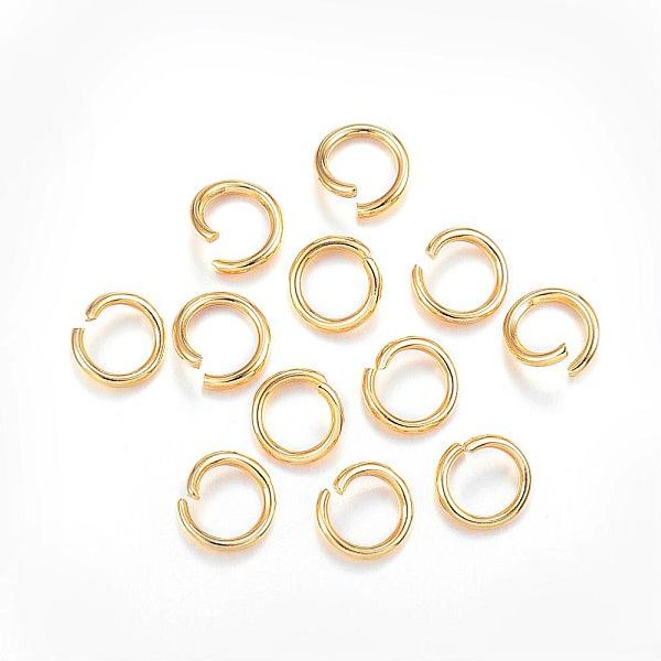 Anelli Di Congiunzione In Acciaio Inossidabile 304, Anelli Di Salto Aperti, Vero Placcato Oro 18K, 8X1.2Mm-image