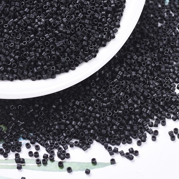 Miyuki Delica Beads, Cylinder, Japanese Seed Beads, 11/0, (DB0310) Matte Black, 1.3X1.6Mm, Hole: 0.8Mm, About 2000Pcs/10G-image
