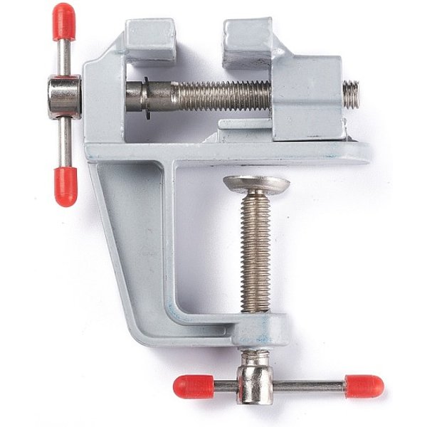 Aluminum Alloy Mini Table Bench Vise, Miniature Clamp Mini Tool, Gray, 8.2X8.6X3.6Cm-image